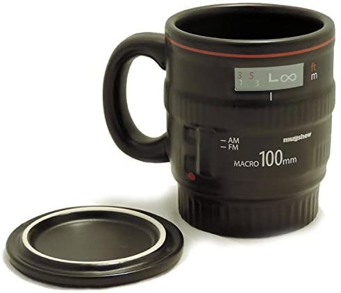 2019 New Coffee Lens Emulation Camera Mug Beer Mug Wine With Lid Black Plastic Cup Caniam Logo Mugs Cafe 400ml - juju on test