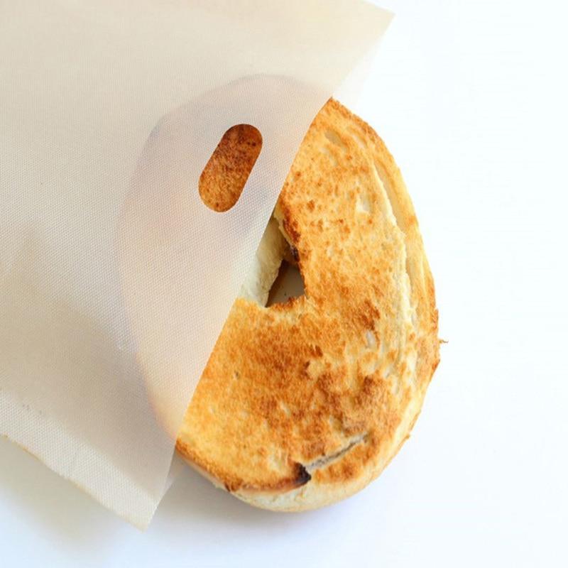 2pcs Made Easy Reusable Non-stick Baked Toast Bread Bags for Grilled Cheese Sandwiches Toaster Bags Baking Accessories