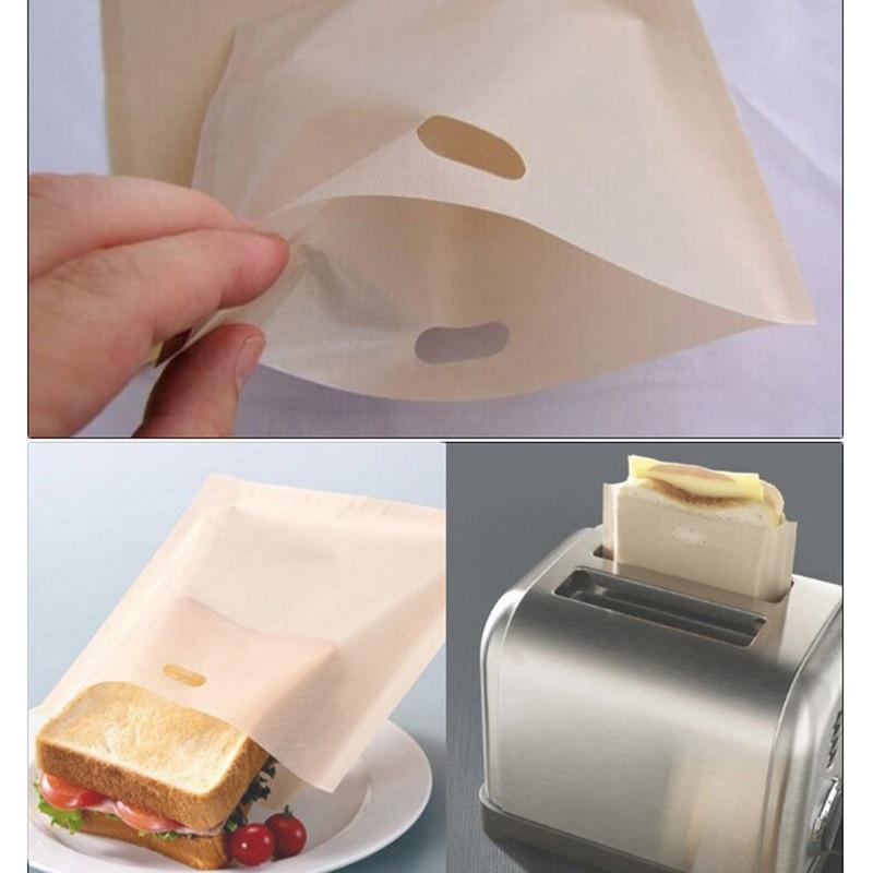 2pcs Made Easy Reusable Non-stick Baked Toast Bread Bags for Grilled Cheese Sandwiches Toaster Bags Baking Accessories