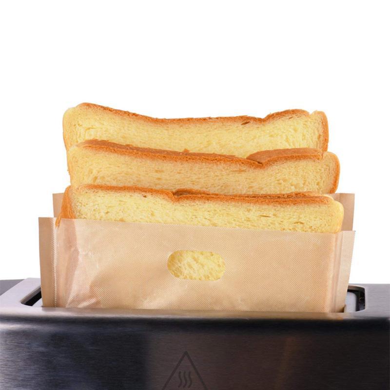2pcs Made Easy Reusable Non-stick Baked Toast Bread Bags for Grilled Cheese Sandwiches Toaster Bags Baking Accessories