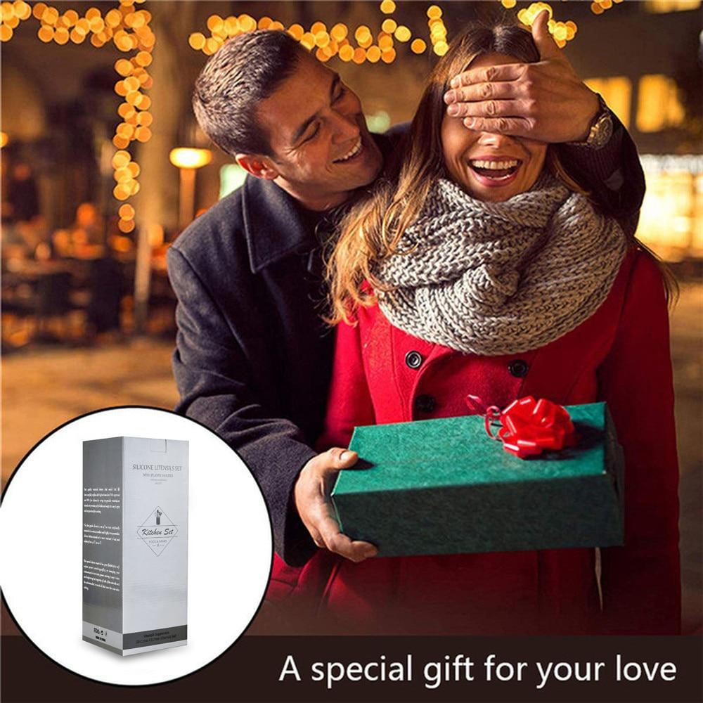 9/10/12PCS Silicone Cooking Utensils Set Non-stick Spatula Shovel Wooden Handle Cooking Tools Set With Storage Box Kitchen Tools