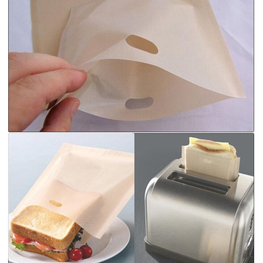2pcs Made Easy Reusable Non-stick Baked Toast Bread Bags for Grilled Cheese Sandwiches Toaster Bags Baking Accessories