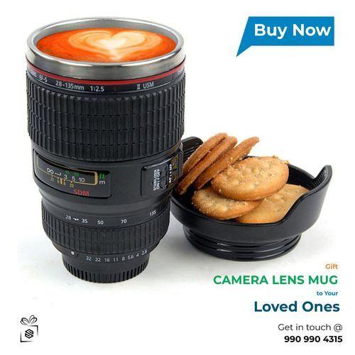2019 New Coffee Lens Emulation Camera Mug Beer Mug Wine With Lid Black Plastic Cup Caniam Logo Mugs Cafe 400ml - juju on test